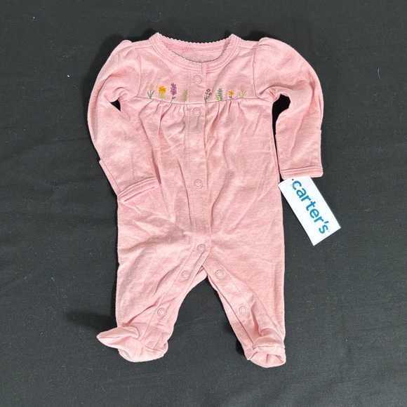 Carter's Other - Carter's Pink Floral Baby Footie Preemie